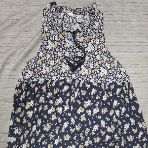 Kaktus Floral Sleevele Dress Floral Multicolor Size Large 100% Rayon